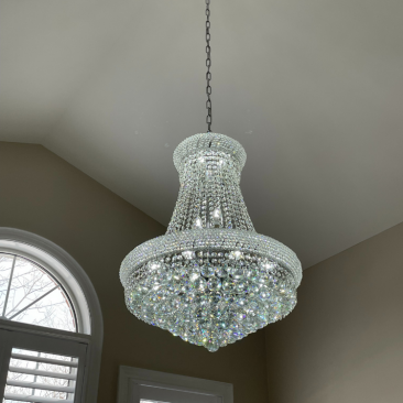 Small Tower Crystal Chandelier