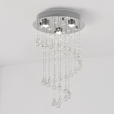 Short Spiral Crystal Chandelier 