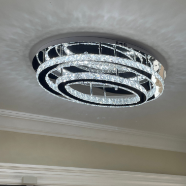 Oval Crystal Light Fixture