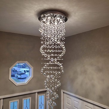 5ft Double Spiral Crystal Chandelier