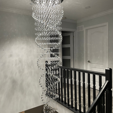 9ft Double Spiral Crystal Chandelier