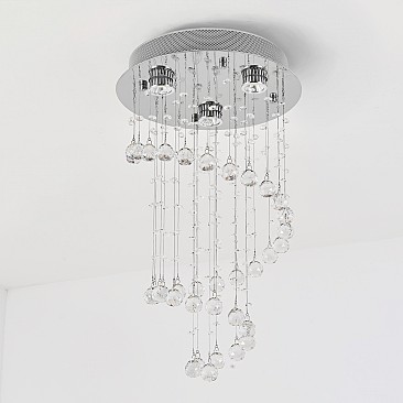 Short Spiral Crystal Chandelier 