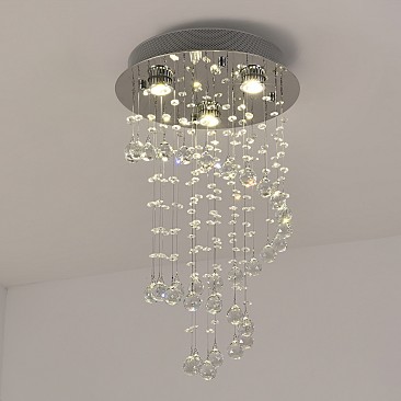 Short Spiral Crystal Chandelier 