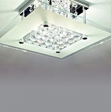 Crystal Grid Ceiling Light Fixture