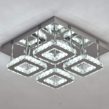 Four Squares Crystal Ceiling Light Fixture 