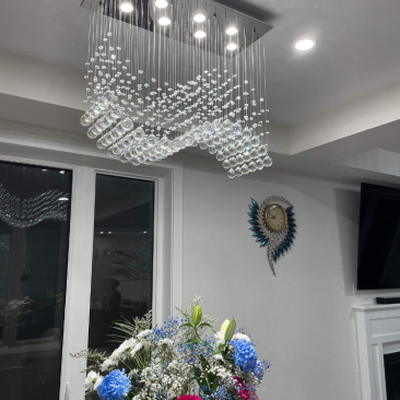 Wavey Crystal Ceiling Light Fixture 