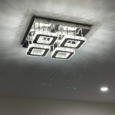 Four Squares Crystal Ceiling Light Fixture 