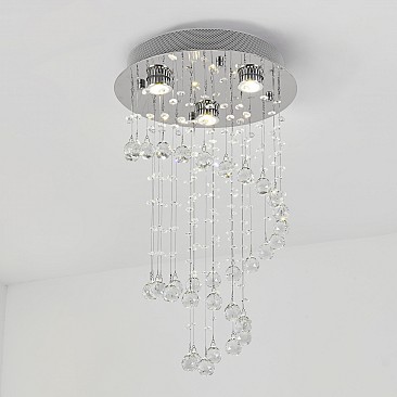 Short Spiral Crystal Chandelier 