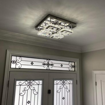 Four Squares Crystal Ceiling Light Fixture 