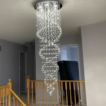 5ft Double Spiral Crystal Chandelier