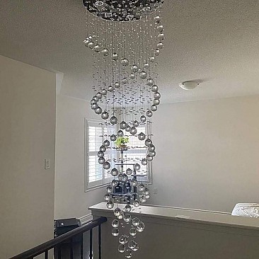 5ft Double Spiral Crystal Chandelier