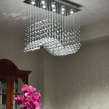 Wavey Crystal Ceiling Light Fixture 