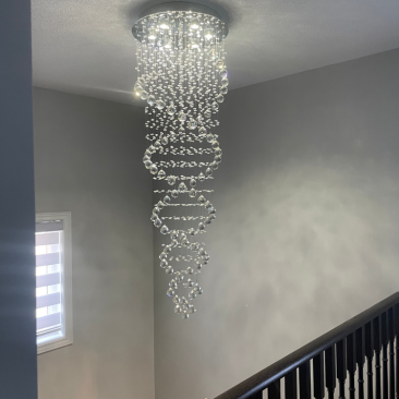 5ft Double Spiral Crystal Chandelier