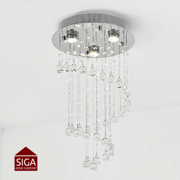 Short Spiral Crystal Chandelier 