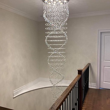 9ft Double Spiral Crystal Chandelier