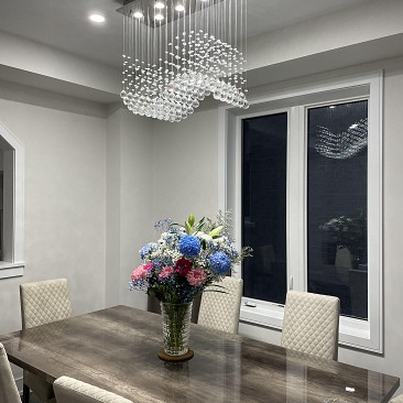 Wavey Crystal Ceiling Light Fixture 