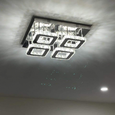 Four Squares Crystal Ceiling Light Fixture Product Image