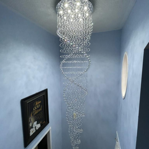 9ft Double Spiral Crystal Chandelier Gallery Image