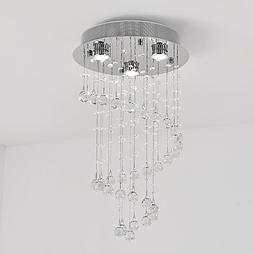 Short Spiral Crystal Chandelier Gallery Image