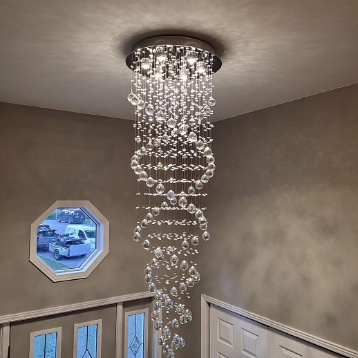 5ft Double Spiral Crystal Chandelier Gallery Image