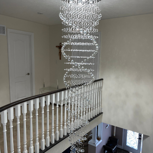 9ft Double Spiral Crystal Chandelier Gallery Image