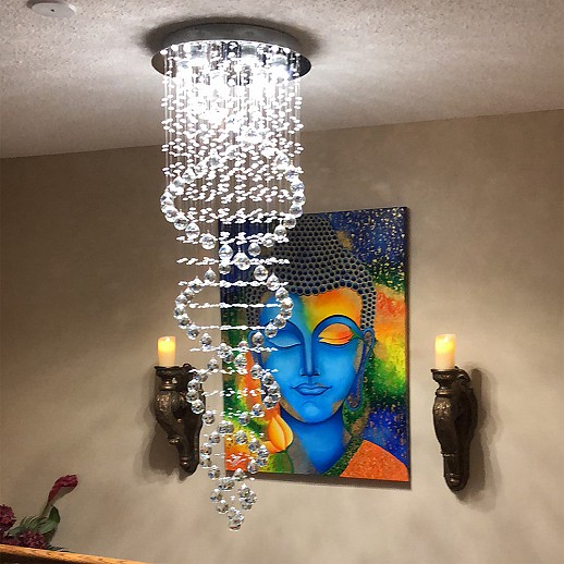 5ft Double Spiral Crystal Chandelier Gallery Image