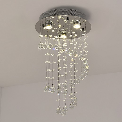 Short Spiral Crystal Chandelier Gallery Image