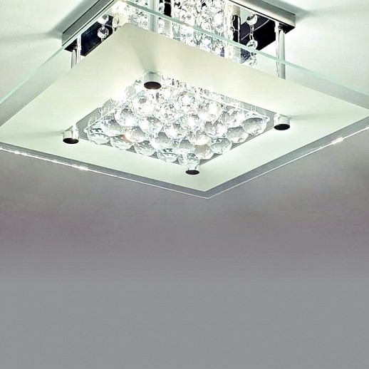 Crystal Grid Ceiling Light Fixture Gallery Image
