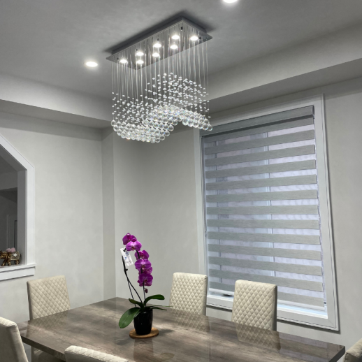 Wavey Crystal Ceiling Light Fixture Gallery Image