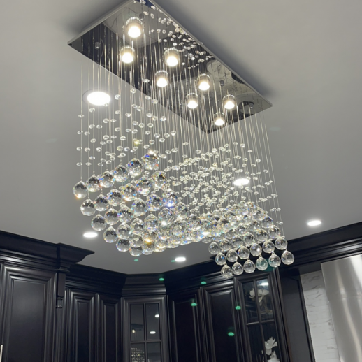 Wavey Crystal Ceiling Light Fixture Gallery Image