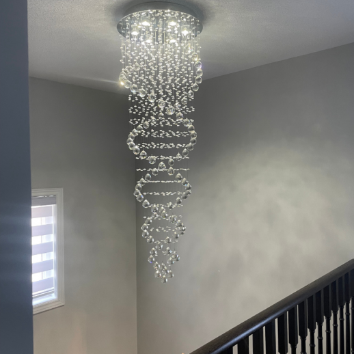 5ft Double Spiral Crystal Chandelier Gallery Image