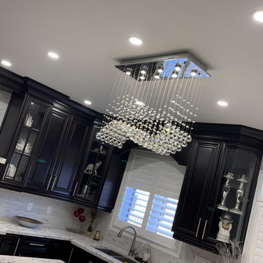 Wavey Crystal Ceiling Light Fixture Gallery Image