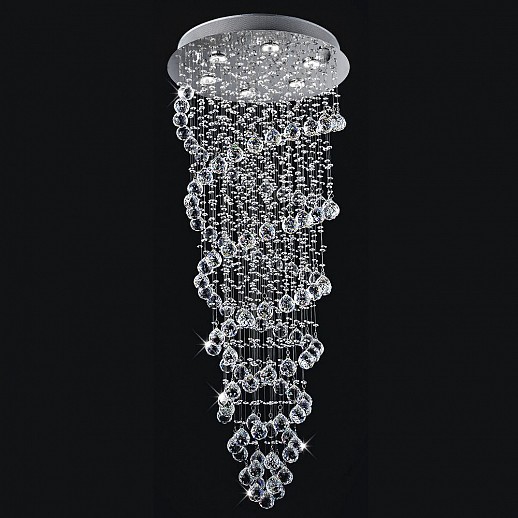 5ft Double Spiral Crystal Chandelier Gallery Image