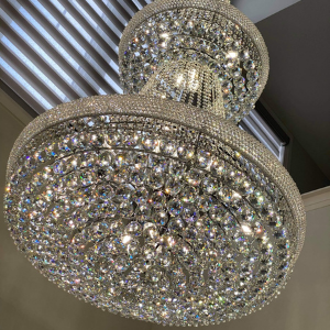 modern crystal led tower chandelier