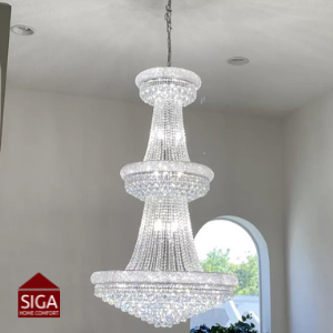 modern crystal chandelier tower light fixture
